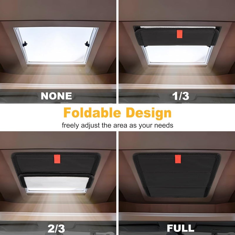 RedCall Rv Skylight Cover Insulator,Rv Vent Covers for Roof,Black Sun Blackout Fabric (16 x 16 inch),Camper Accessories for Inside - Image 3